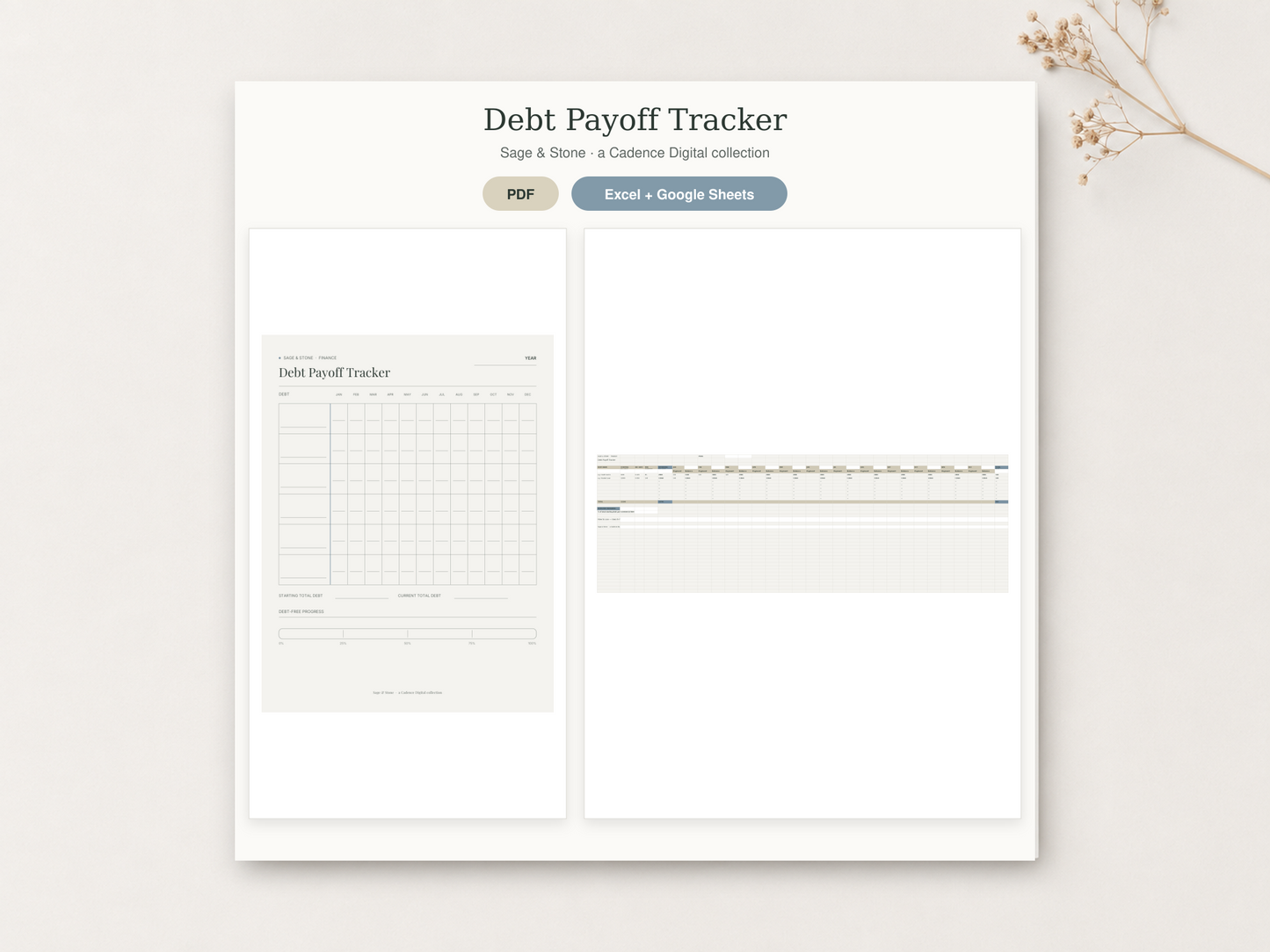 Debt Payoff Tracker — Sage & Stone