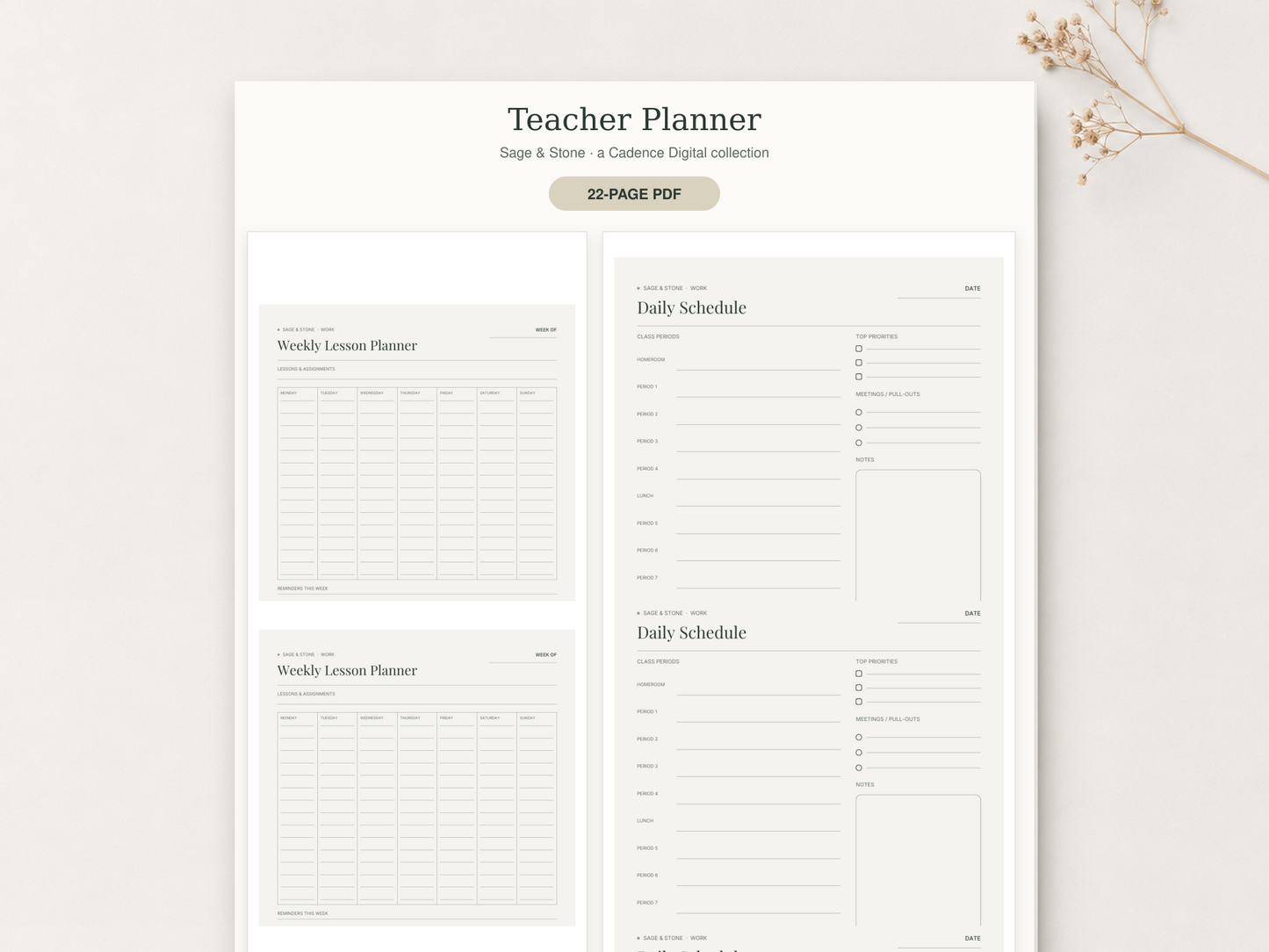 Teacher Planner — Sage & Stone