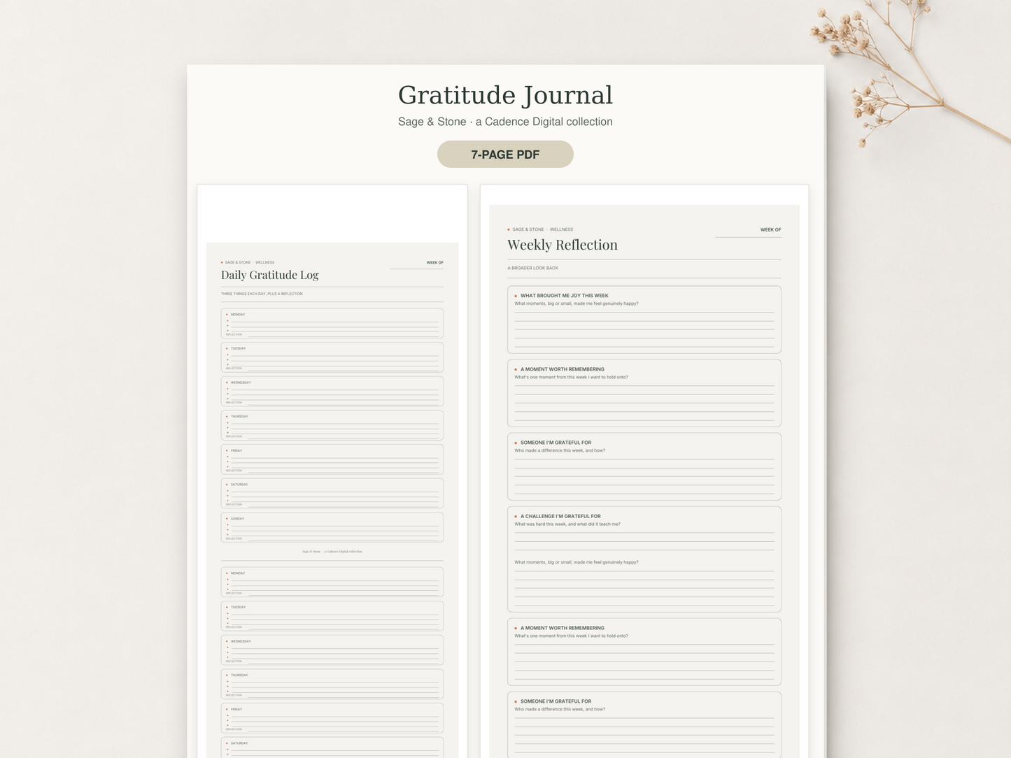 Gratitude Journal — Sage & Stone