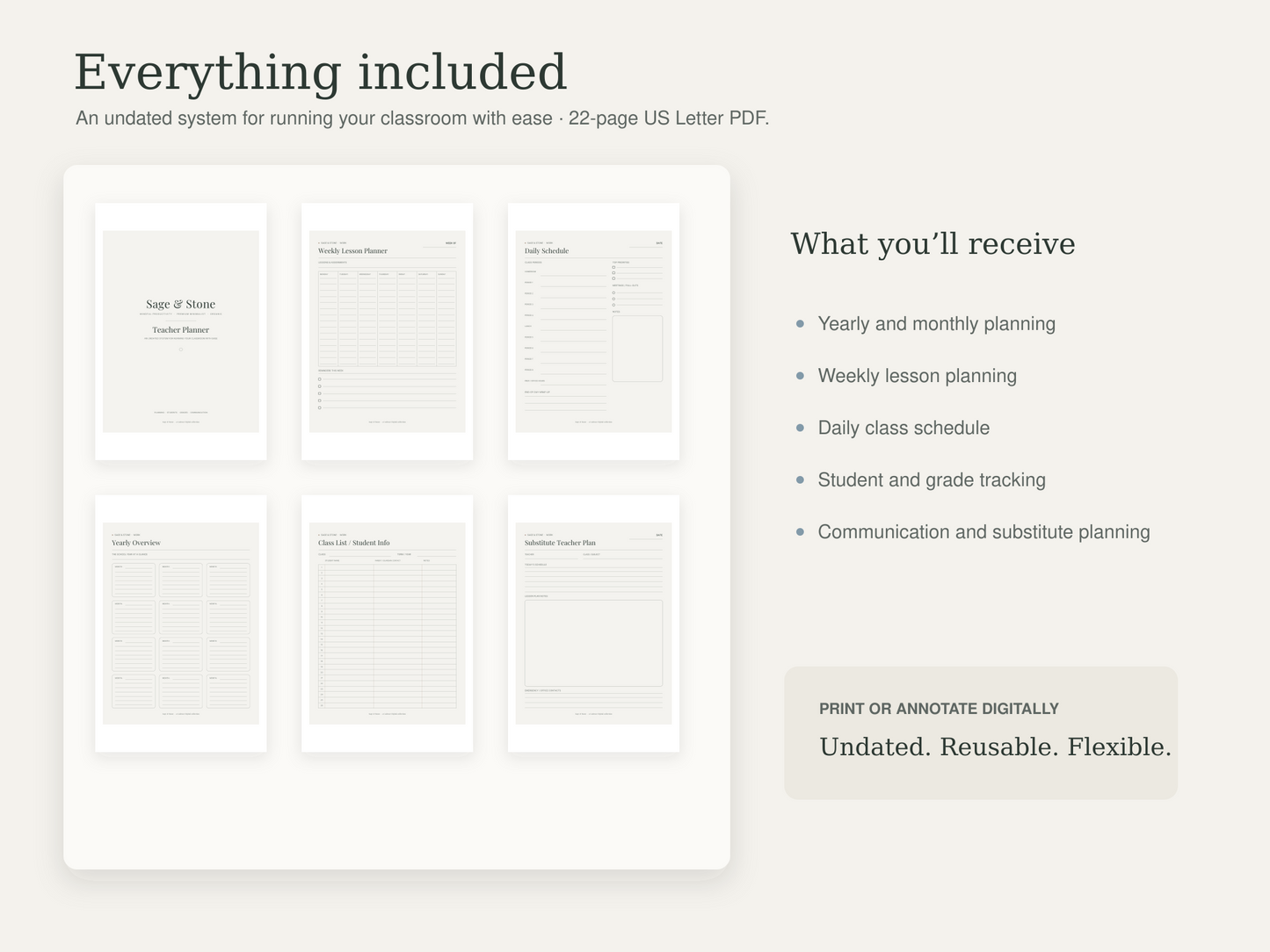 Teacher Planner — Sage & Stone