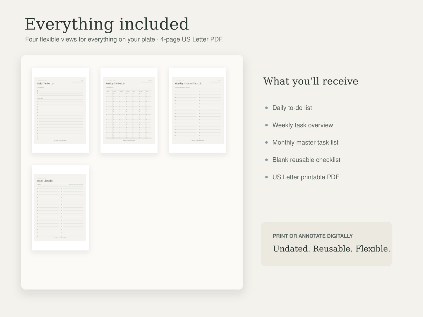 To-Do List / Checklist System — Sage & Stone