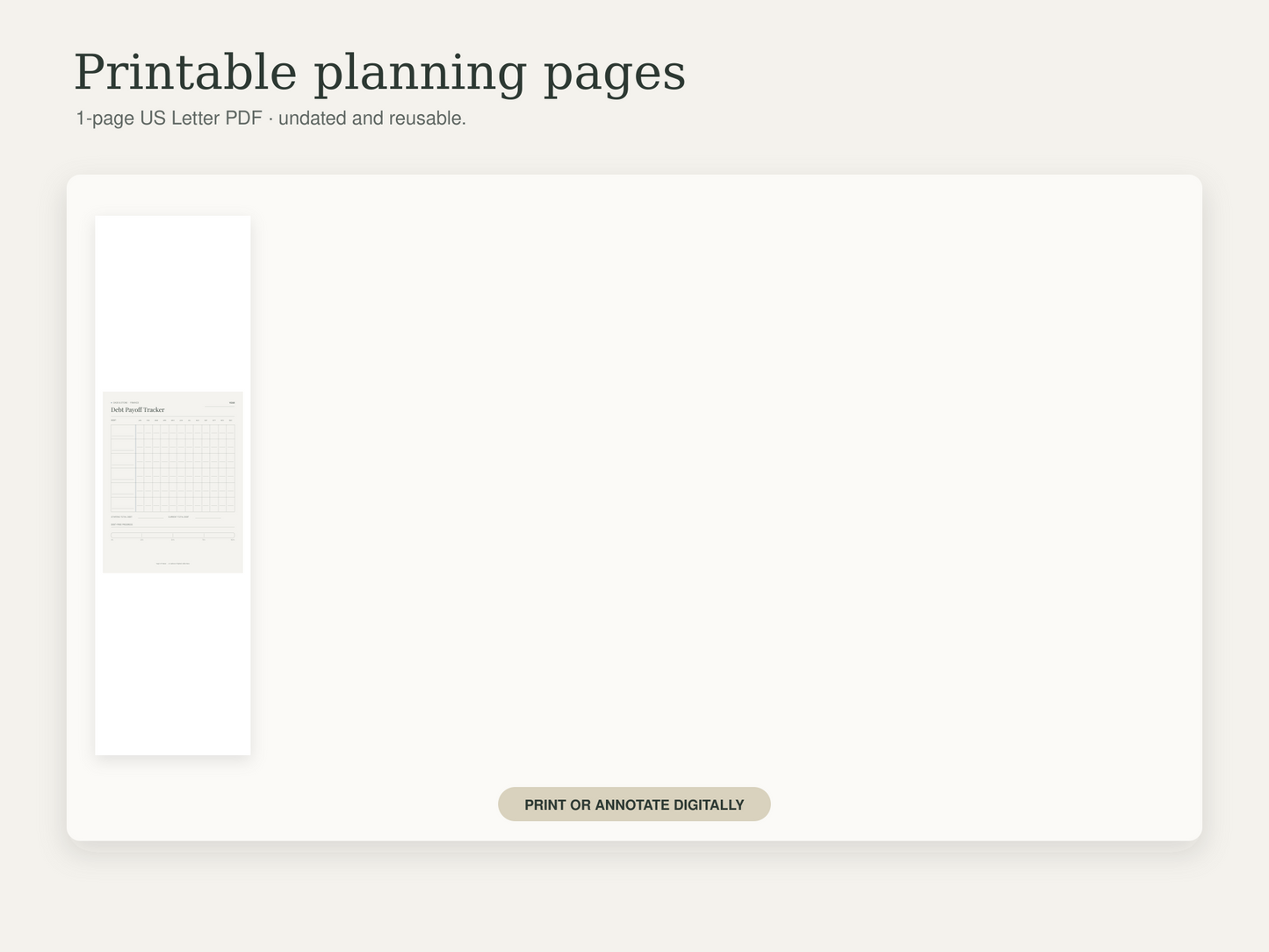 Debt Payoff Tracker — Sage & Stone