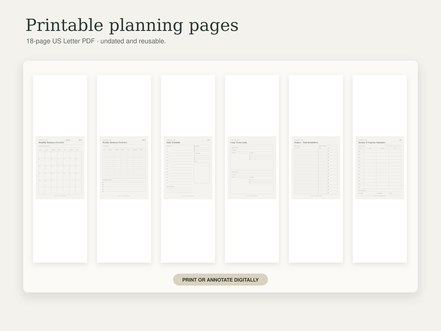Freelancer & Business Planner — Sage & Stone