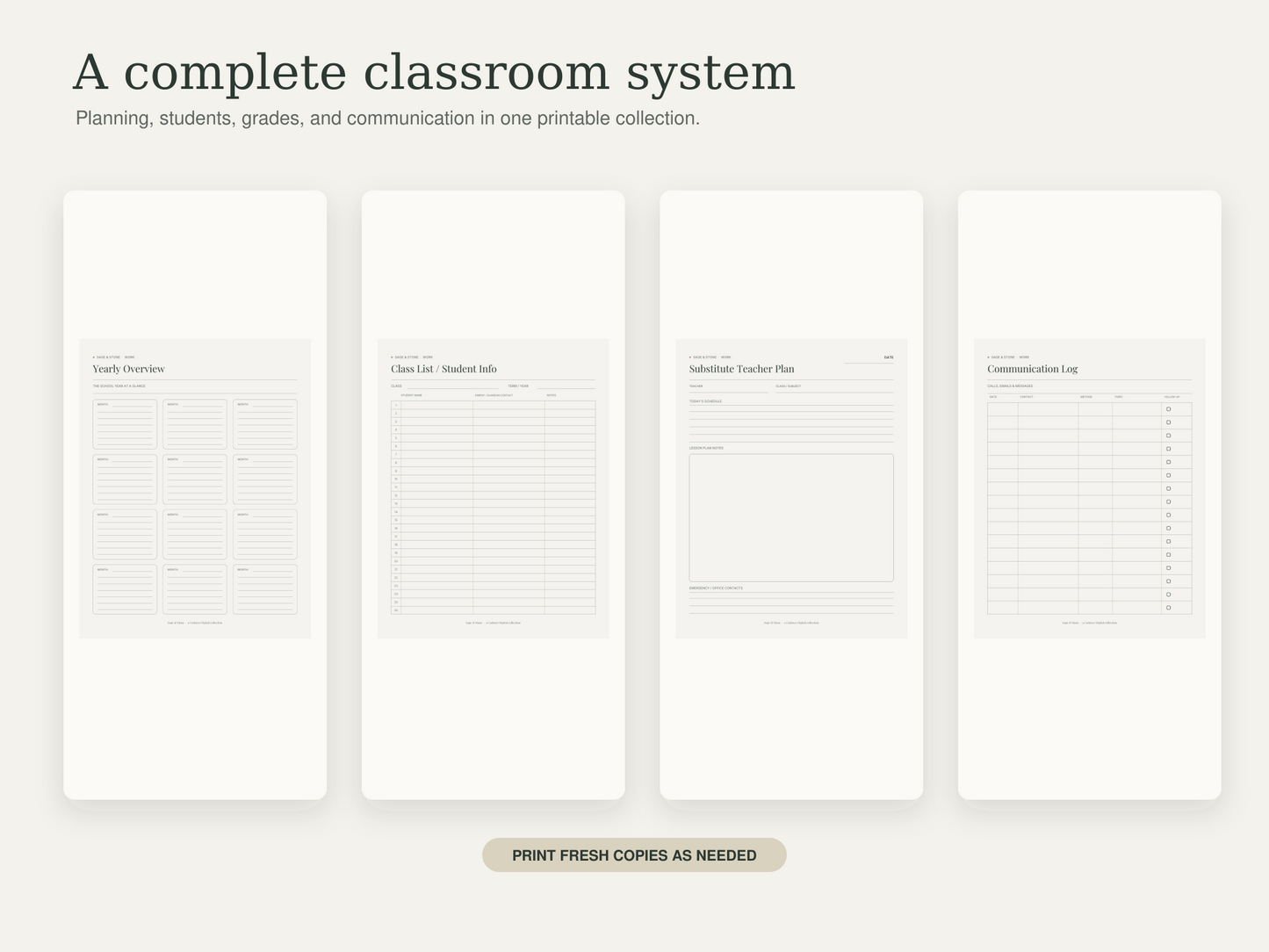 Teacher Planner — Sage & Stone