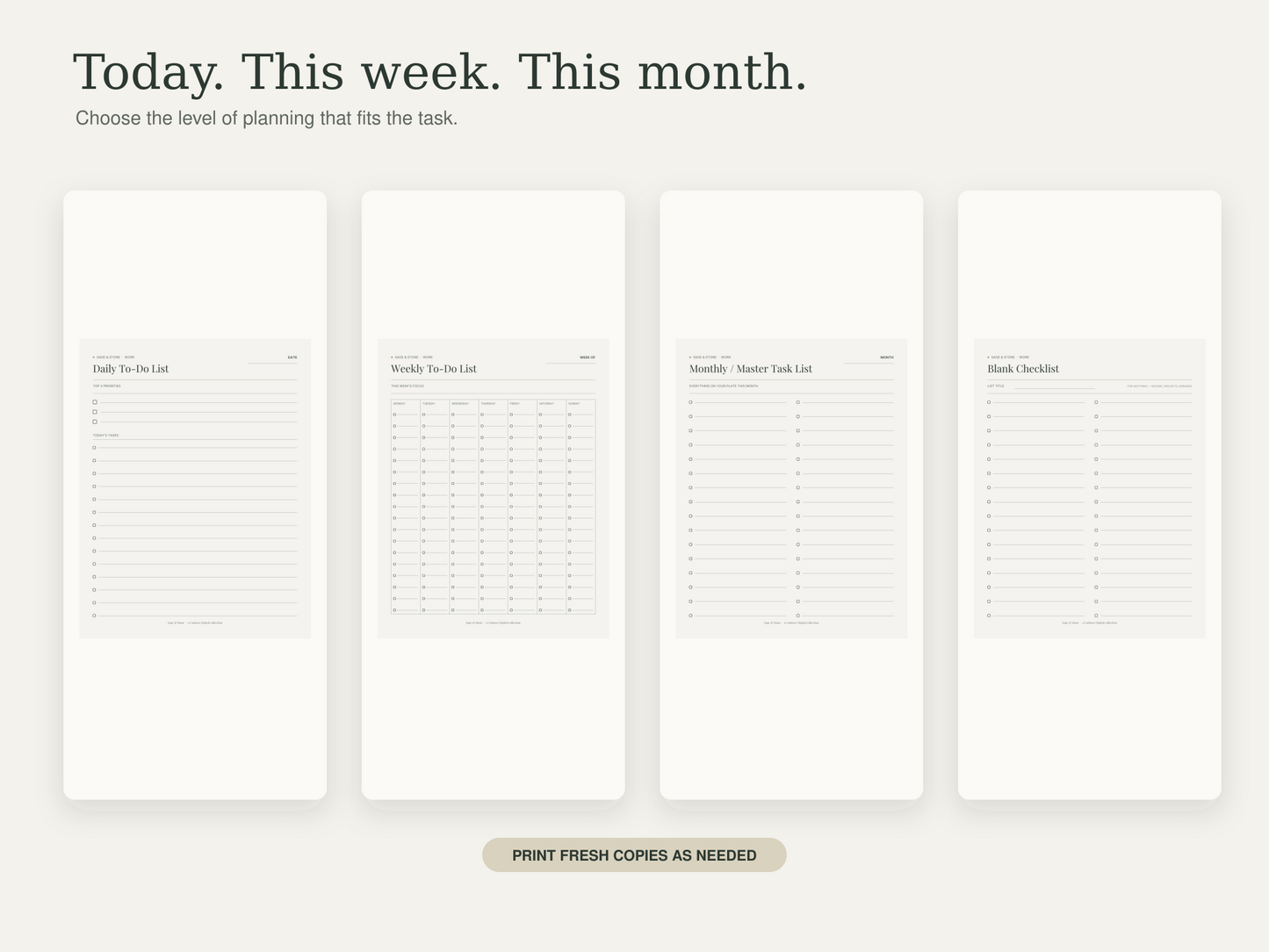 To-Do List / Checklist System — Sage & Stone