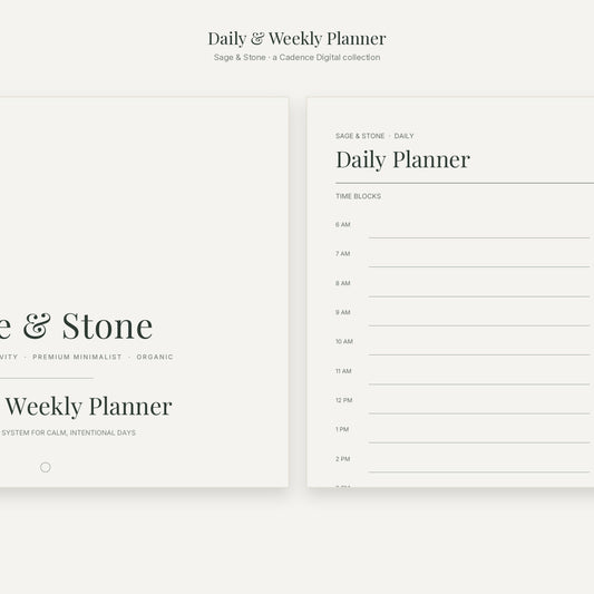 Daily & Weekly Planner — Sage & Stone