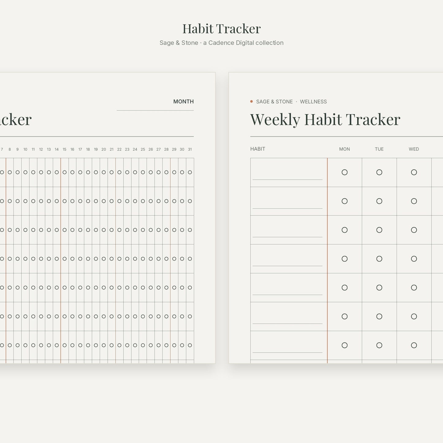 Habit Tracker — Sage & Stone